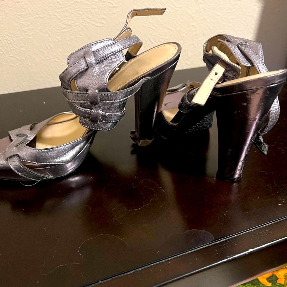 Chrome colored shoes